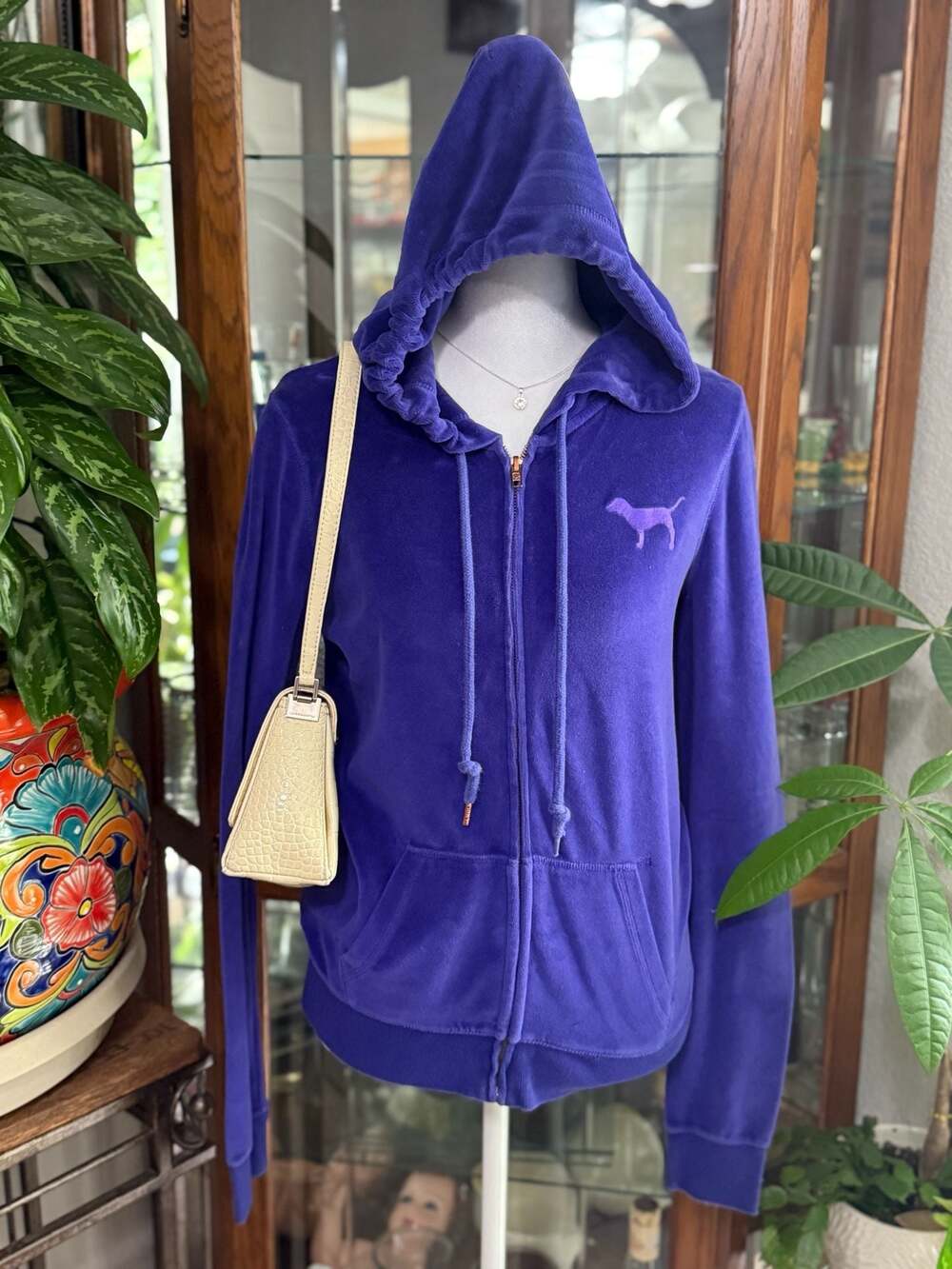 y2k VS  PINK Velour Sequin Purple Zip Up